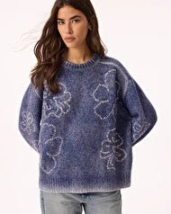 Pull kujten Diane Flowers navy - Tandem