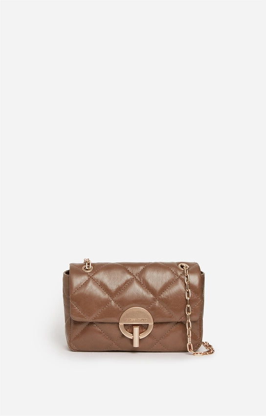 Sac Vanessa Bruno Moon moyen cuir marron glacé