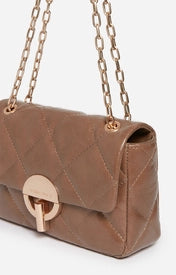 Sac Vanessa Bruno Moon moyen cuir marron glacé
