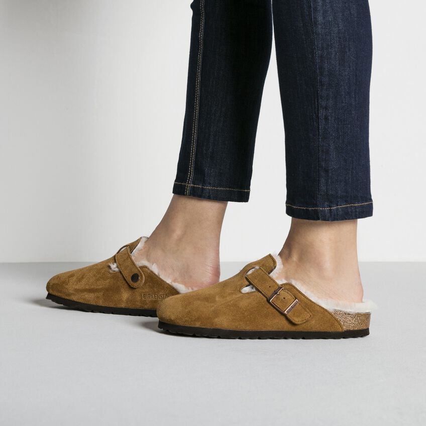 Sabots Birkenstock Boston fourure camel - Tandem