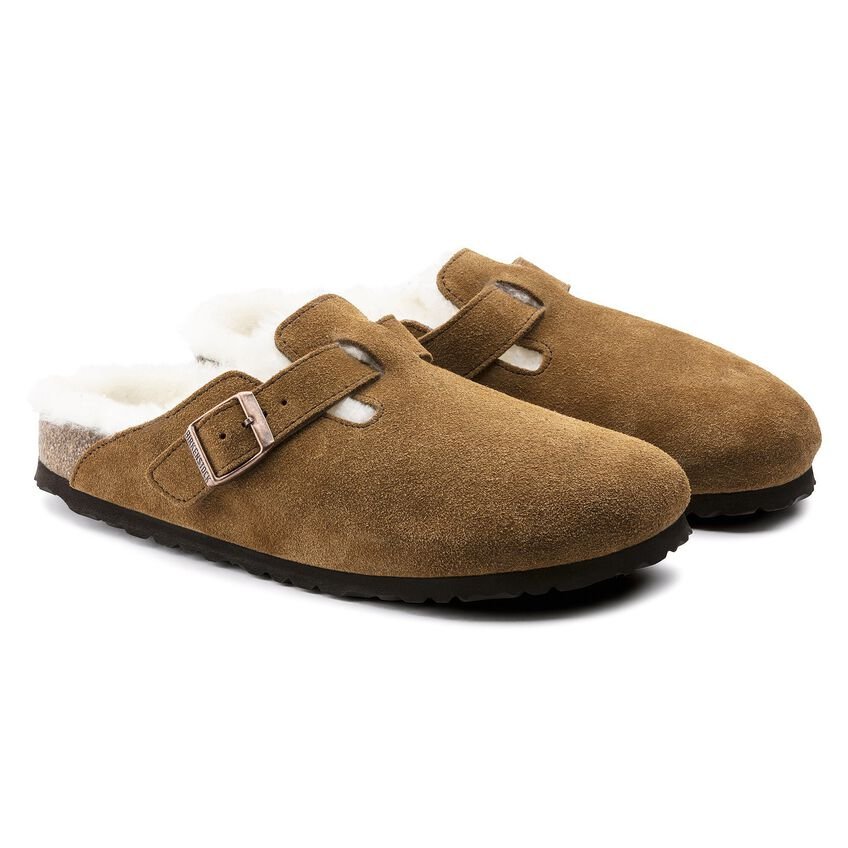 Sabots Birkenstock Boston fourure camel - Tandem