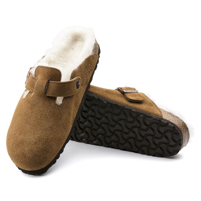 Sabots Birkenstock Boston fourure camel - Tandem