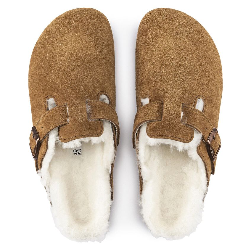 Sabots Birkenstock Boston fourure camel - Tandem