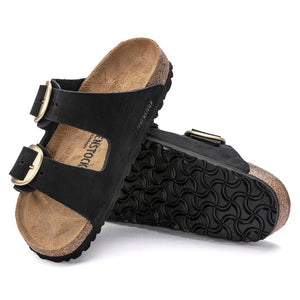 Nu - pied Birkenstock arizona big buckle cuir nubuk noir - Tandem