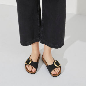 Nu - pied Birkenstock Madrid big buckle nubuk noir - Tandem