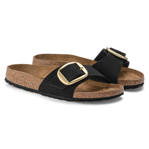 Nu - pied Birkenstock Madrid big buckle nubuk noir - Tandem