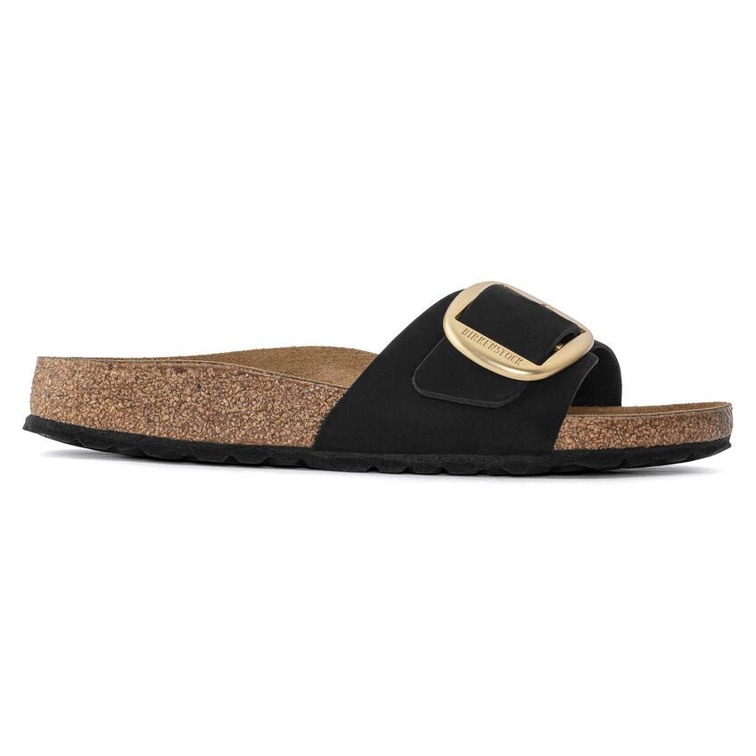 Nu - pied Birkenstock Madrid big buckle nubuk noir - Tandem