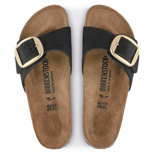 Nu - pied Birkenstock Madrid big buckle nubuk noir - Tandem