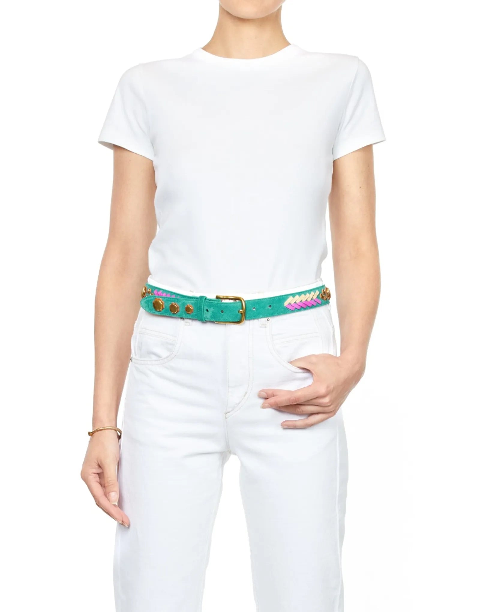 Ceinture Jérôme Dreyfuss velours gaucho cactus