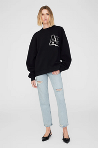 Sweat Anine Bing Oversized Mile Letterman noir