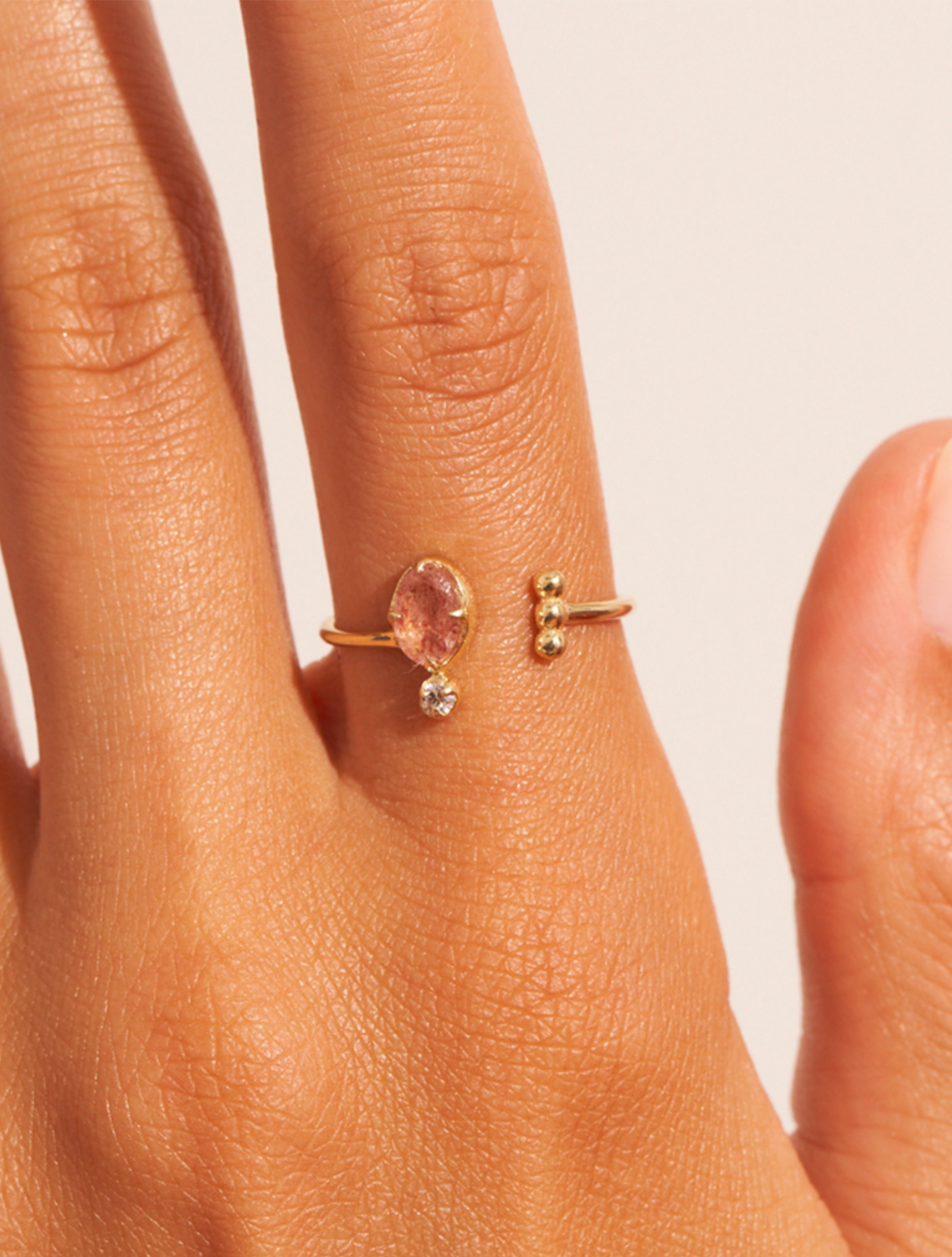 Bague Mani - Quartz Fraise