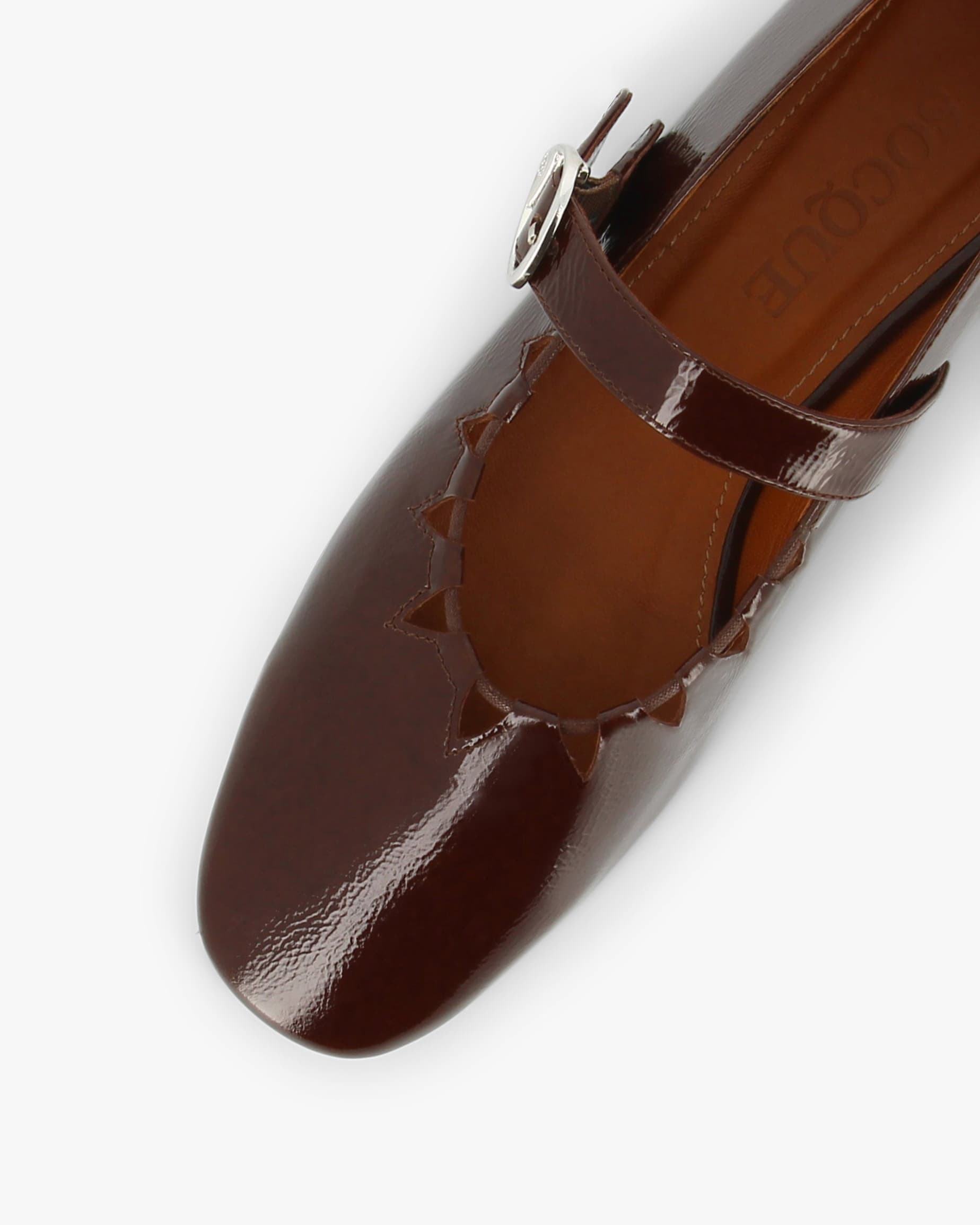 Ballerines Socque Ginger vernis marron