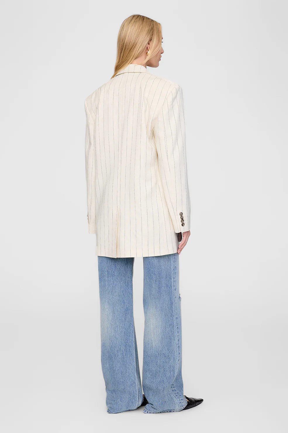 SARA BLAZER - CREAM AND BLACK STRIPE - Tandem