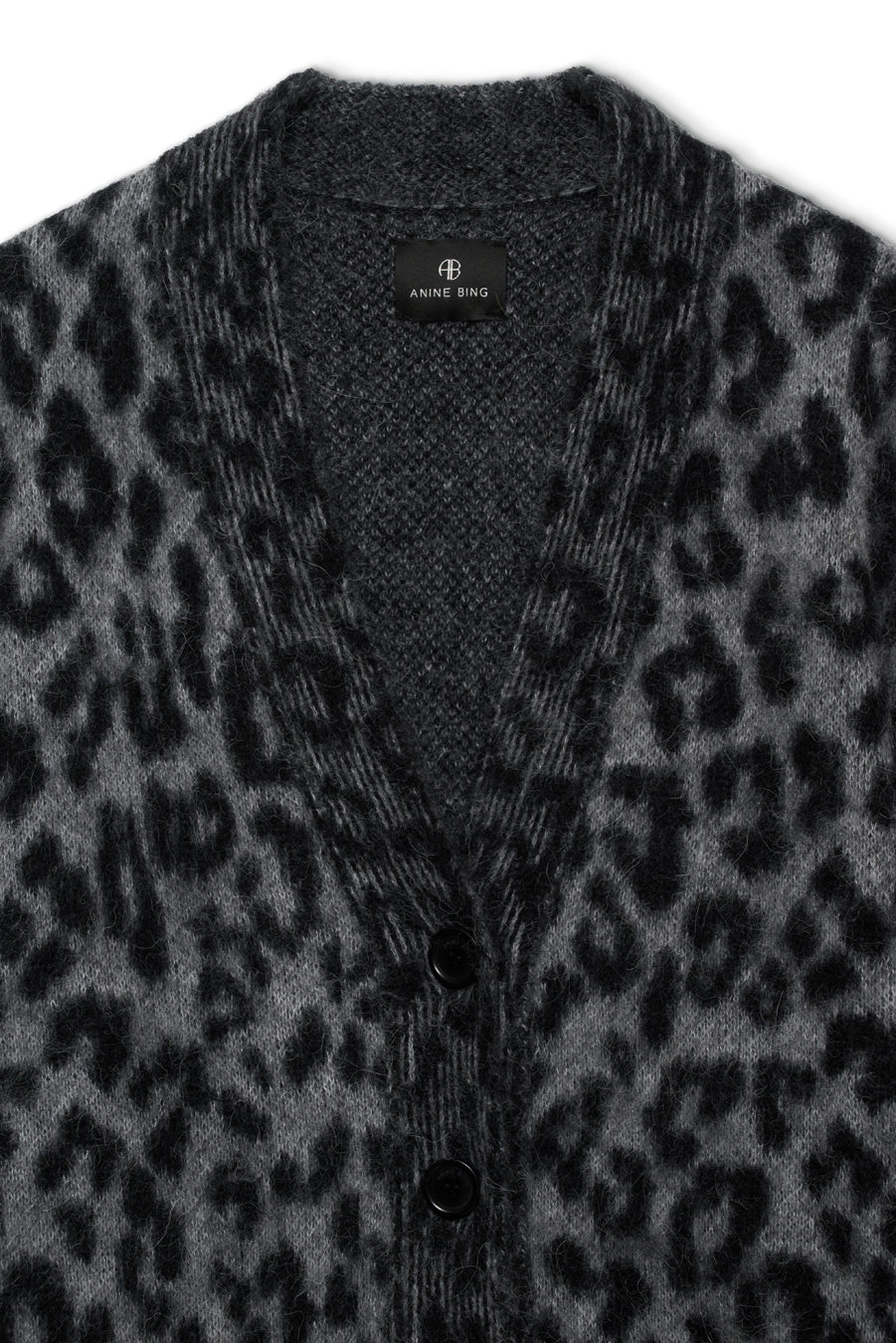 BANKS CARDIGAN - GREY LEOPARD