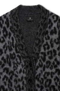 BANKS CARDIGAN - GREY LEOPARD