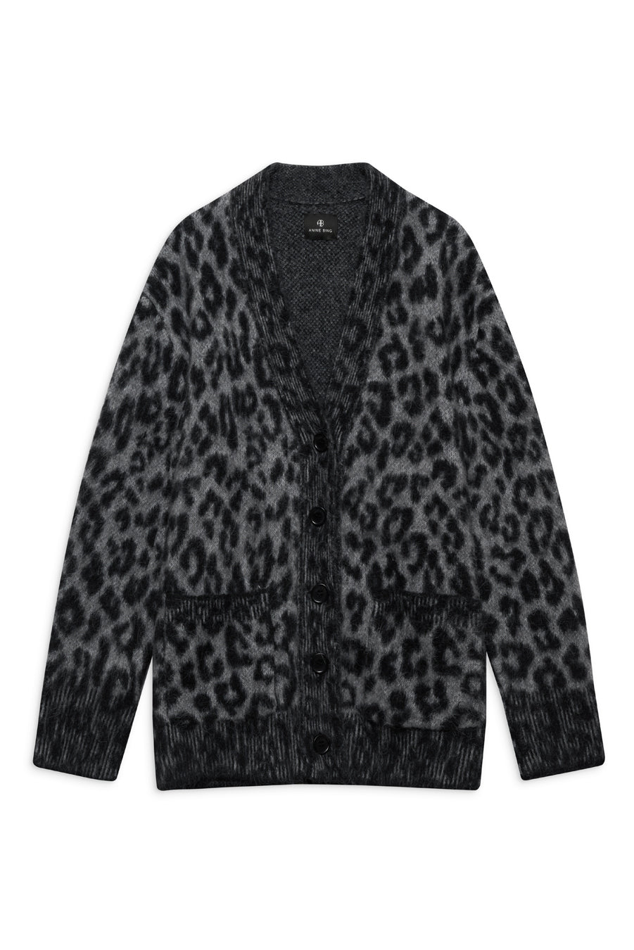 BANKS CARDIGAN - GREY LEOPARD