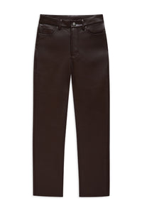 BRUNO PANT - DEEP BROWN RECYCLED LEATHER