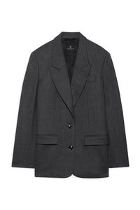 ROSS SINGLE-BREASTED BLAZER - DARK HEATHER GREY