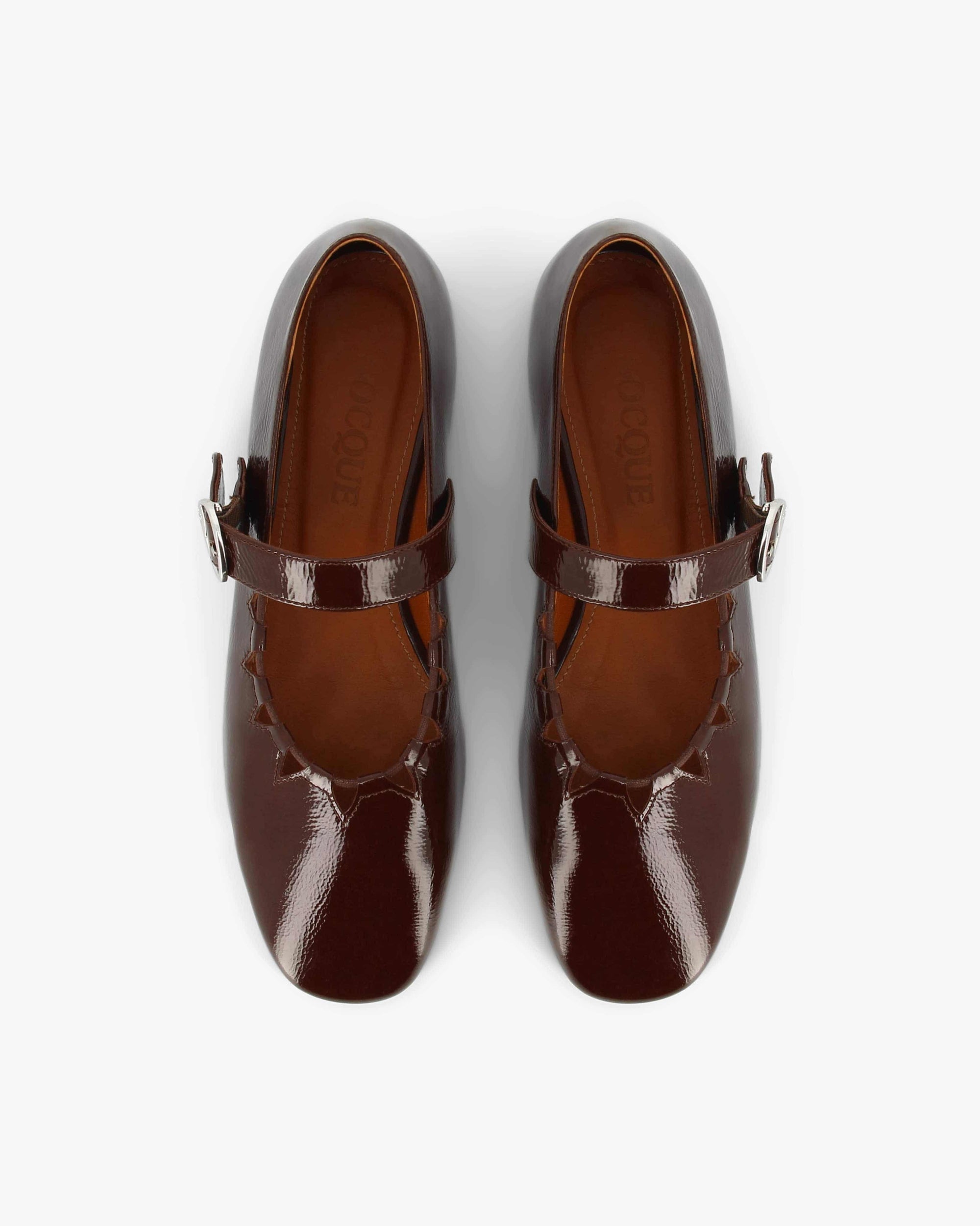 Ballerines Socque Ginger vernis marron