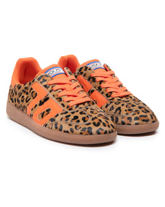 Basket BACK 70 Court léopard orange