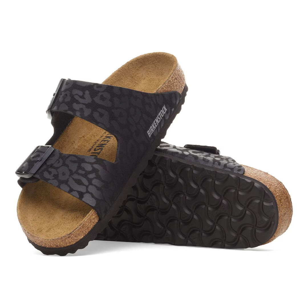 Nu-pieds Birkenstock Arizona Léo noir