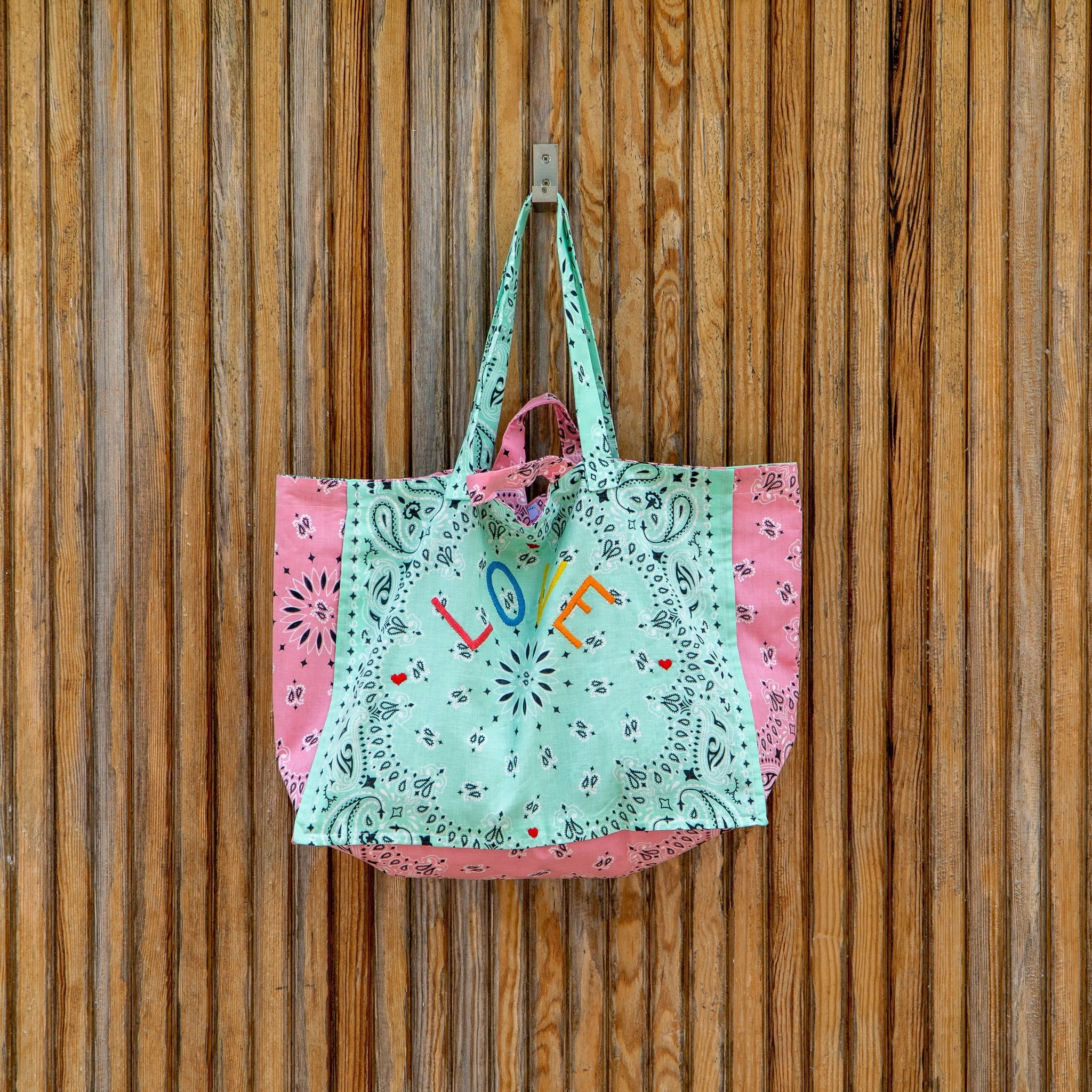 Cabas Maxi Call it by your name turquoise Love - Tandem