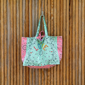 Cabas Maxi Call it by your name turquoise Love - Tandem