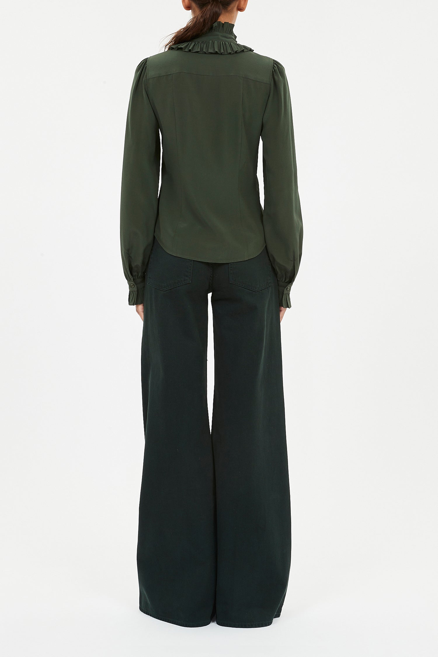 Catroux Silk Long Sleeve Button Front Blouse