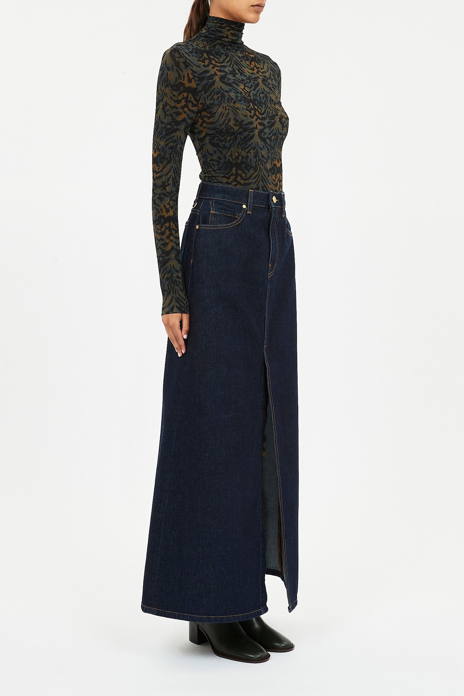 Aurelia Jersey Long Sleeve Turtleneck Top