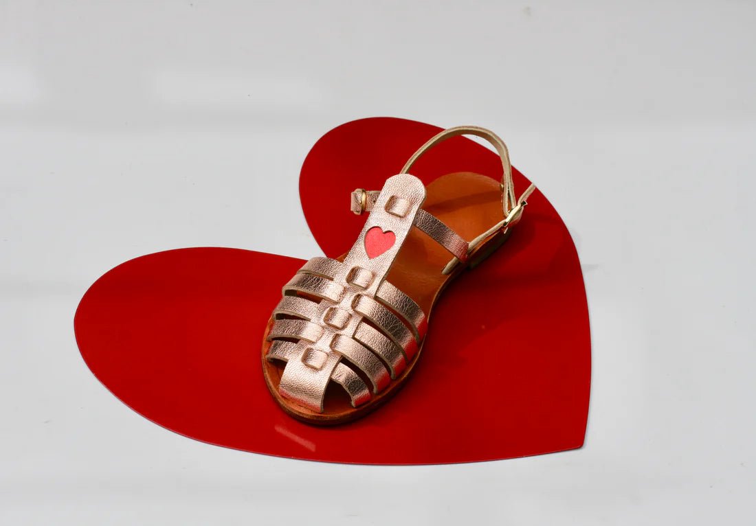 Sandales Mama Praia Gold Pink heart - Tandem