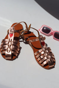 Sandales Mama Praia Gold Pink heart - Tandem