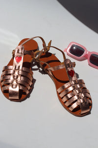 Sandales Mama Praia Gold Pink heart