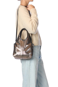 Sac Jérôme Dreyfuss Paco lamé argent - Tandem