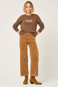 Pantalon Five Lucia velours pécan