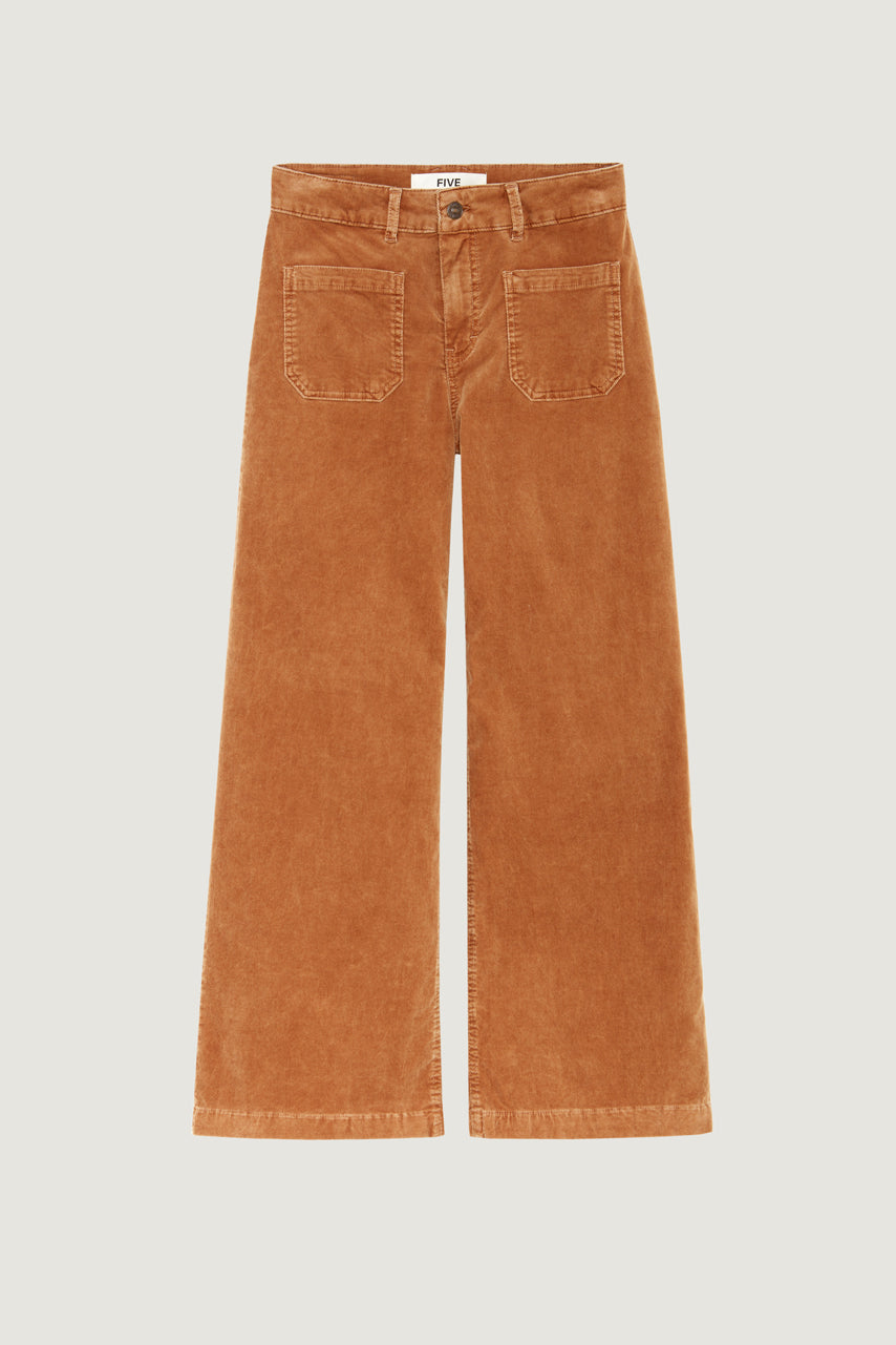 Pantalon Five Lucia velours pécan