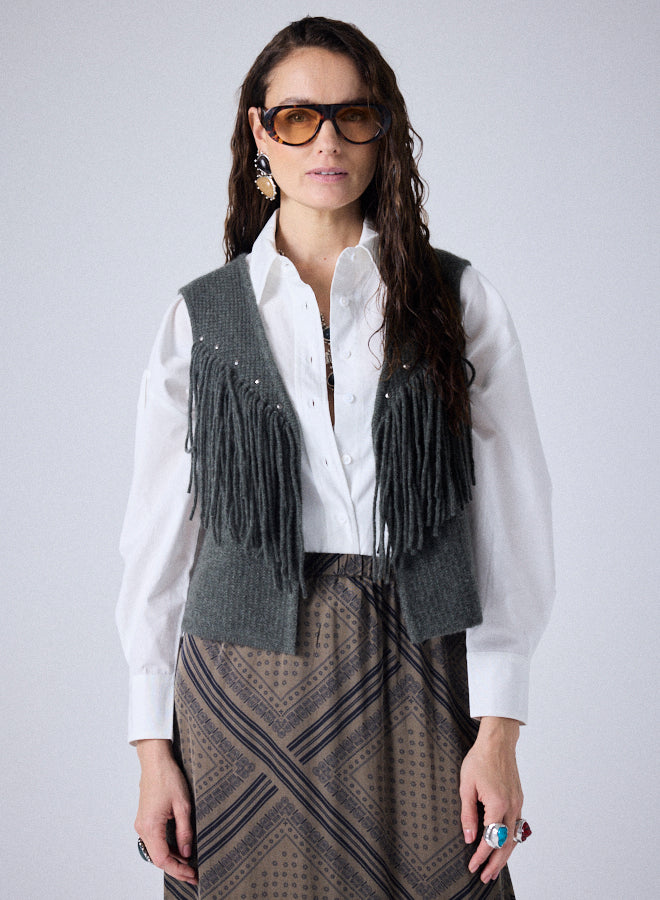 GILET SM A FRANGES