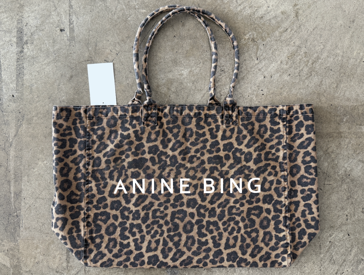 LEO CANVAS TOTE - BLACK AND BROWN LEOPARD