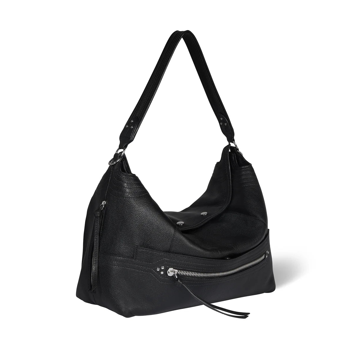 Sac Jérôme Dreyfuss Lucky Hobo Large buffle noir SILVER