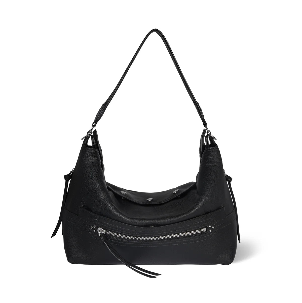 Sac Jérôme Dreyfuss Lucky Hobo Large buffle noir SILVER