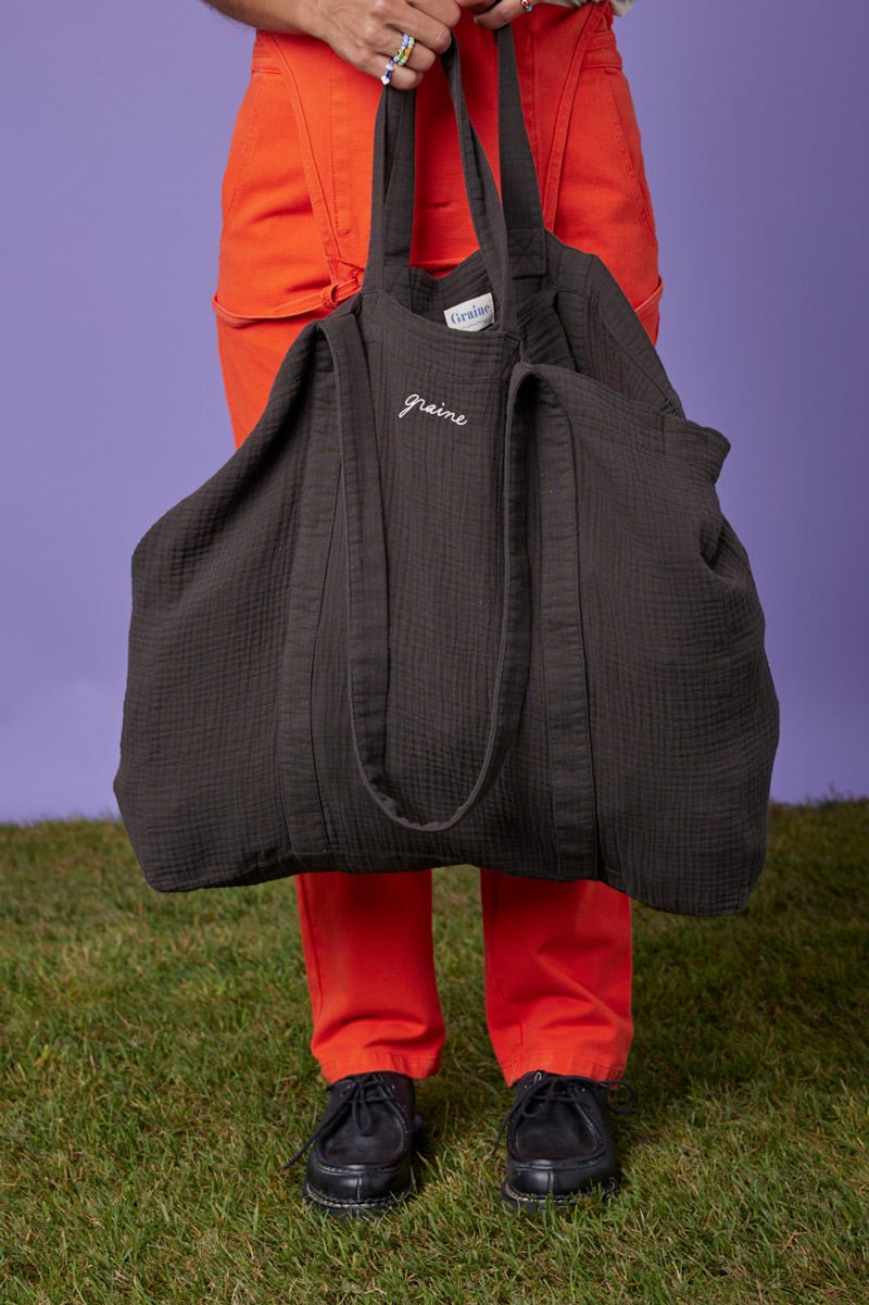 Cabas Graine Dalhia anthracite - Tandem