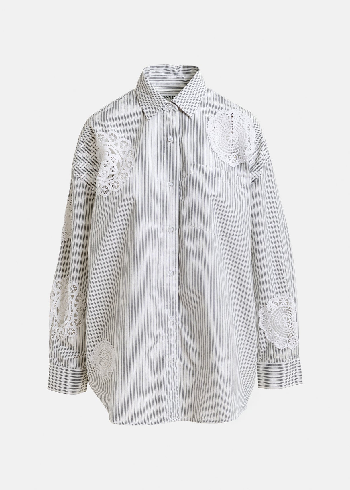 Identical lace applique shirt