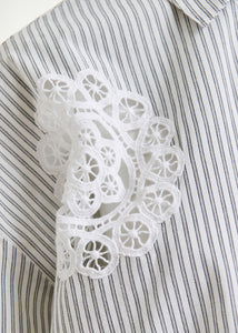 Identical lace applique shirt