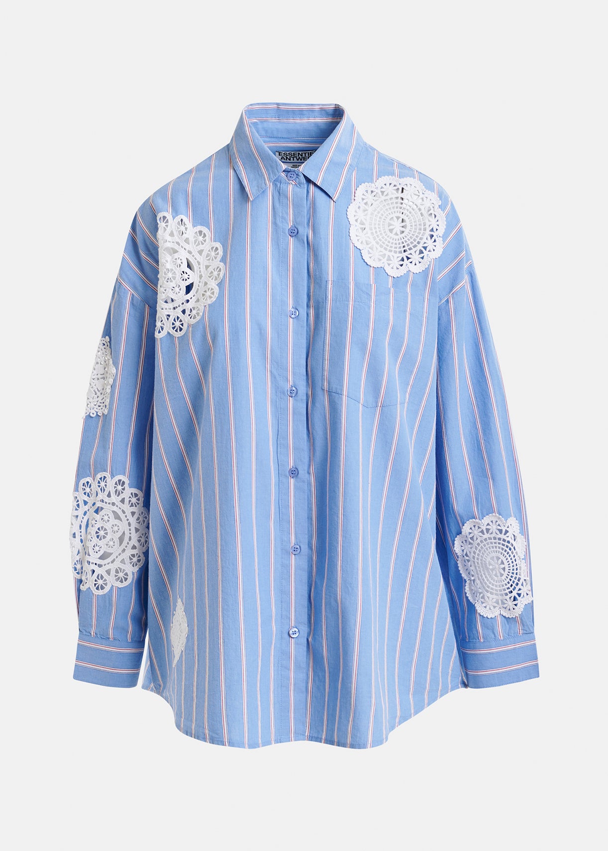 Identical lace applique shirt