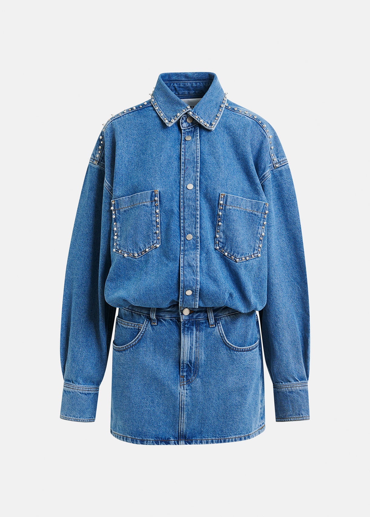Ilene embo denim dress