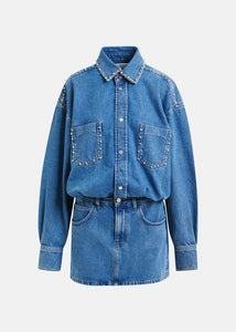 Ilene embo denim dress