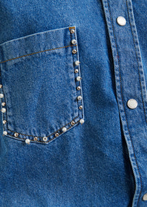 Ilene embo denim dress