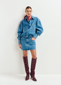 Ilene embo denim dress