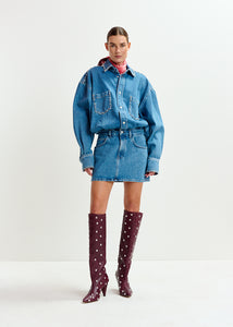 Ilene embo denim dress
