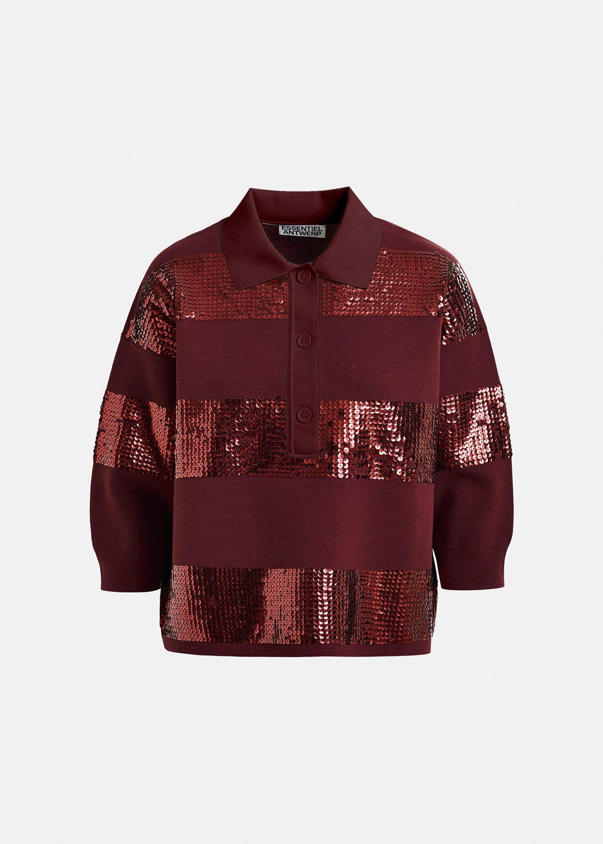 Illuminati striped sequin polo