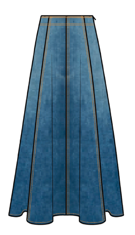 The Uma Midi Denim Skirt - Tandem
